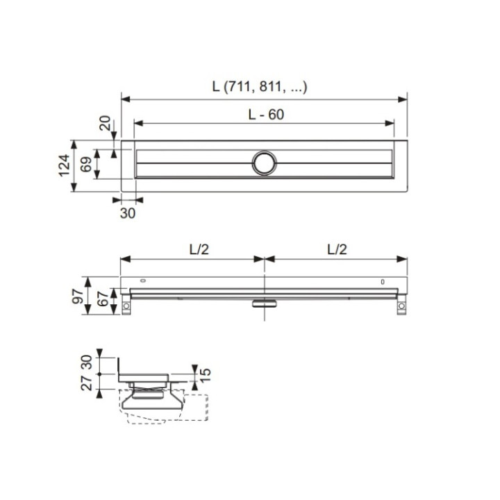 TECE TECEdrainline 70 см 600701