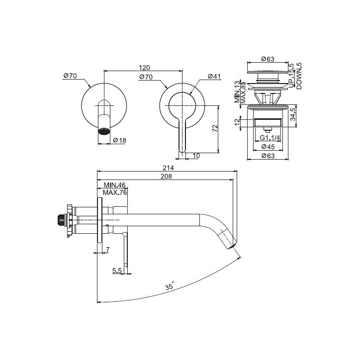F3121WLX8BS смеситель Fima Snap, белый, скрытый