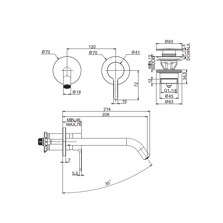 F3121WLX8HS смеситель Fima Snap Brushed Champagne