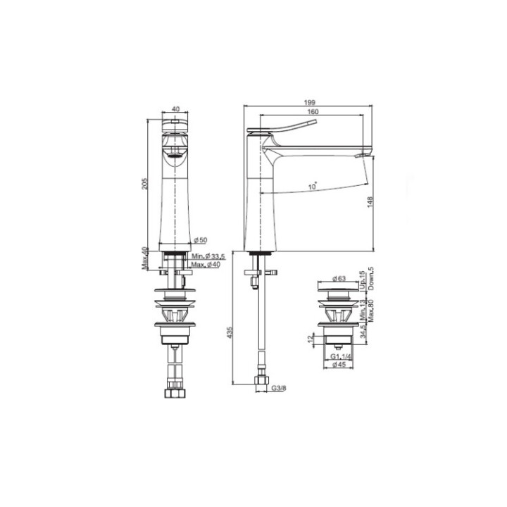 F3801LCR смеситель Fima Flo для раковины