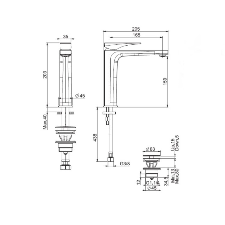 F3961LNNS смеситель Fima Zeta для раковины