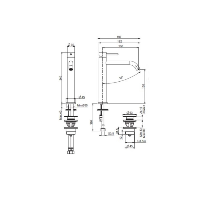 F3031LXSCR смеситель Fima Carlo Frattini Spillo Up