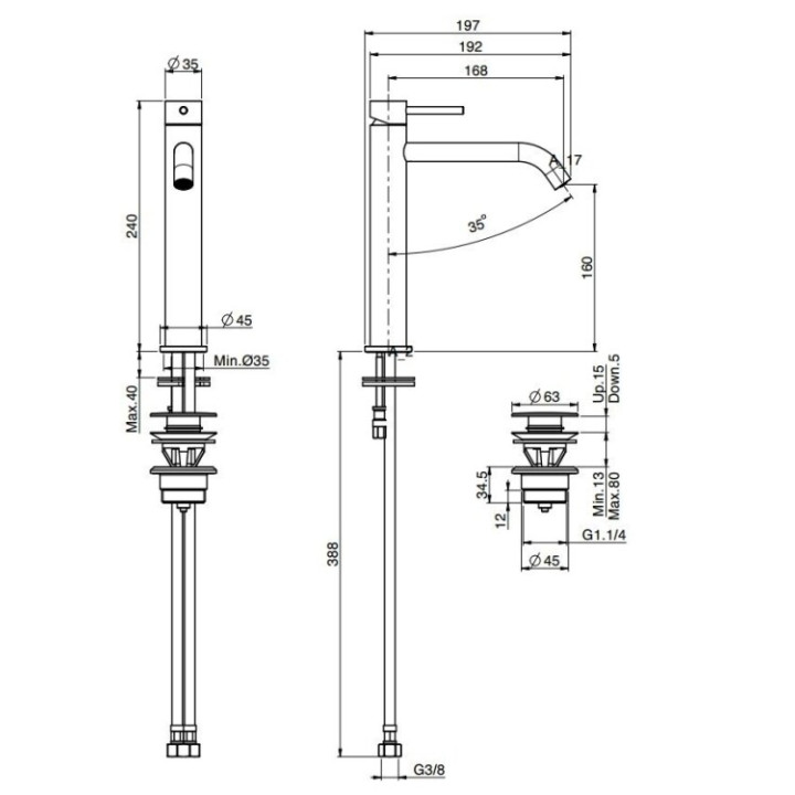 Смеситель Fima F3031LXSOS, золото, 24 см