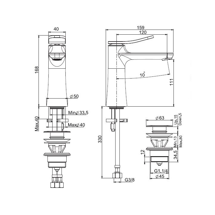 F3801BS смеситель Fima Carlo Frattini Flo для раковины