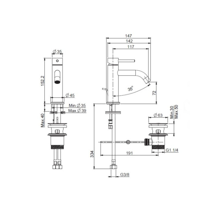 F3031XSCR смеситель для раковины Fima Carlo Frattini