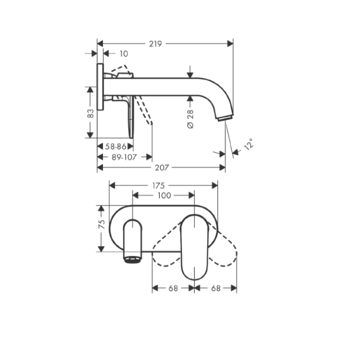 Hansgrohe 71578670 смеситель скрытый монтаж