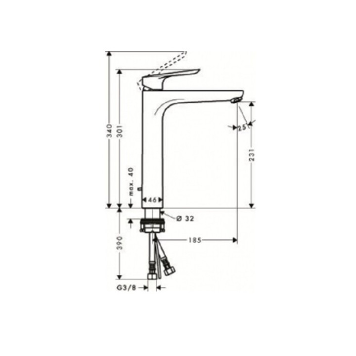Hansgrohe 71162000 смеситель высокий для раковины