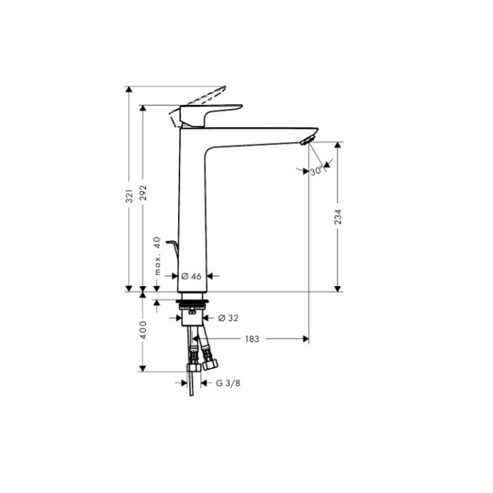 Hansgrohe 71716140 смеситель для раковины высокий