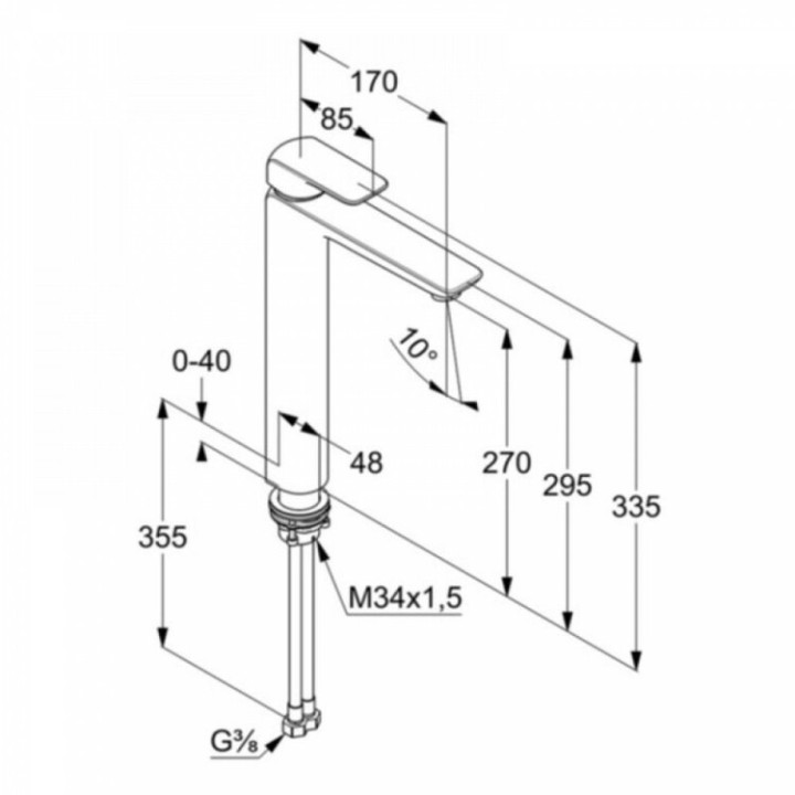 Kludi 412980575 смеситель высокий для раковины