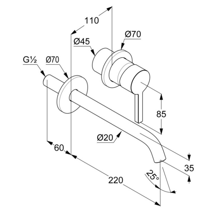 Kludi 202453915 смеситель для раковины, Matt Black