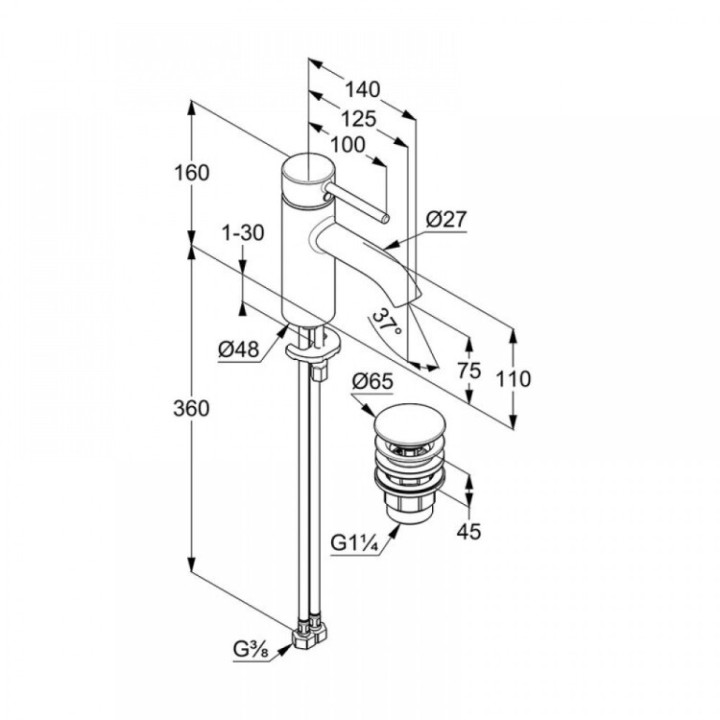 Kludi 382663976 смеситель для раковины BOZZ