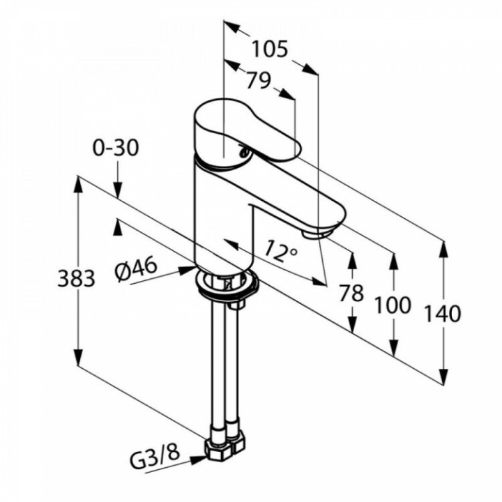 Kludi 321260575 смеситель для раковины 14 см хром