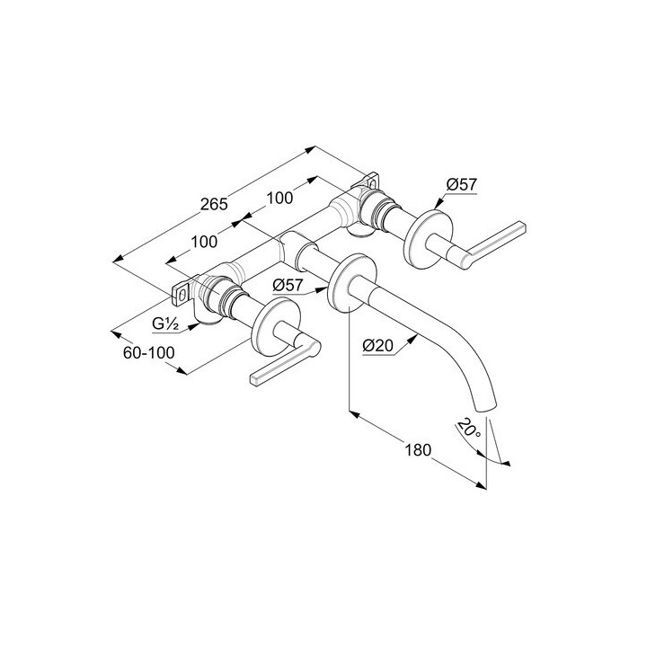 Смеситель Kludi 201443915 скрытый Matt Black