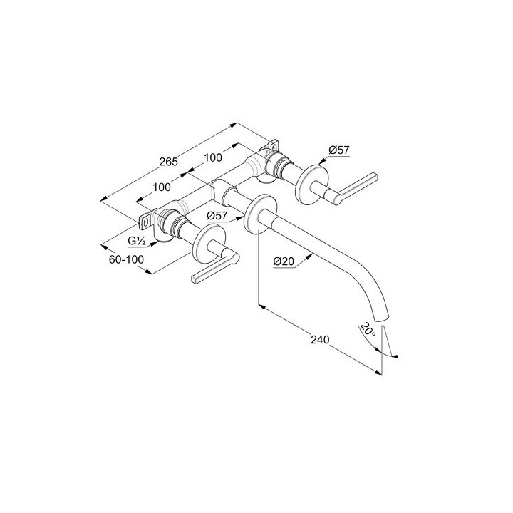Kludi 201463915 смеситель встраиваемый, Matt Black