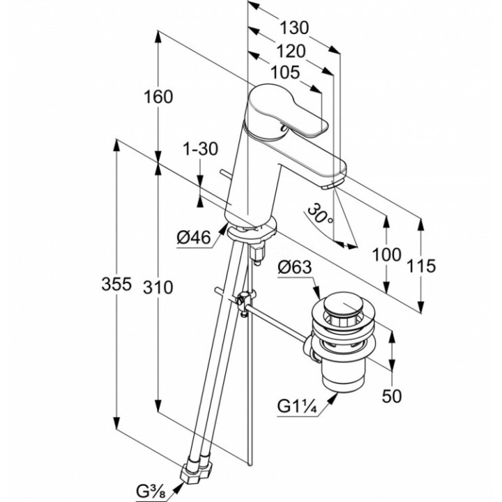 Kludi 371900565 смеситель для раковины Pure&Easy