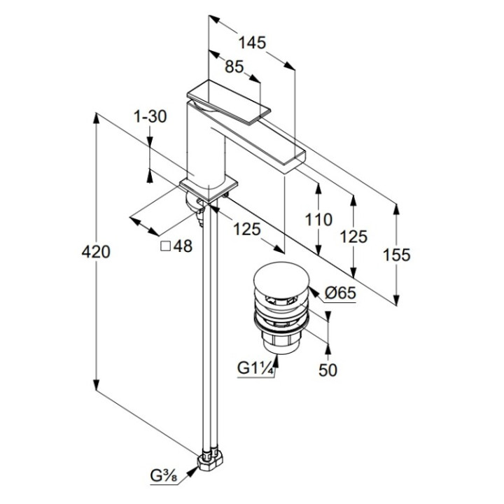 Kludi 542883975 смеситель Decus для раковины