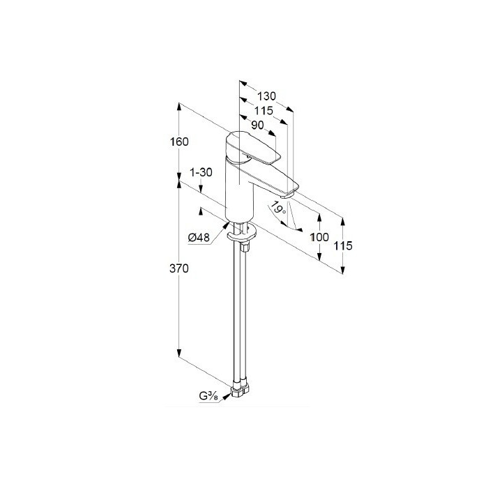 Kludi 342920575 смеситель раковины, хром