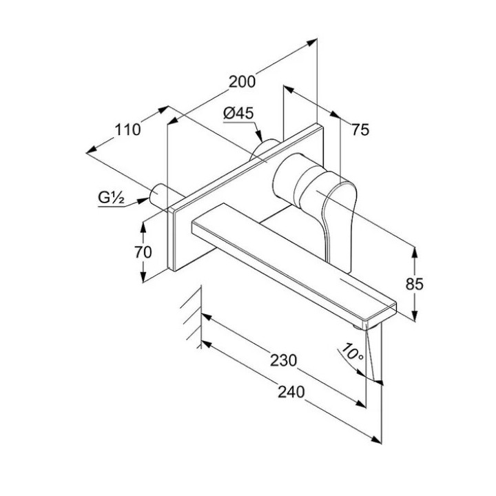 Kludi 482480565 смеситель раковина хром 23 см