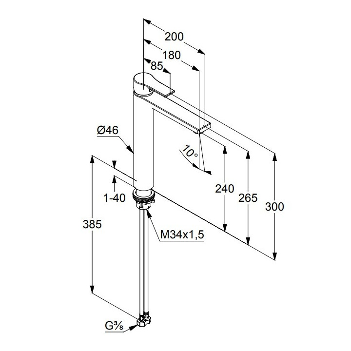 Kludi 482563965 высокий смеситель для раковины