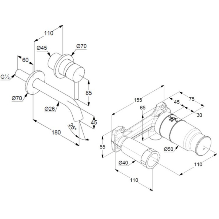 Kludi 38244N076S смеситель BOZZ скрытый монтаж