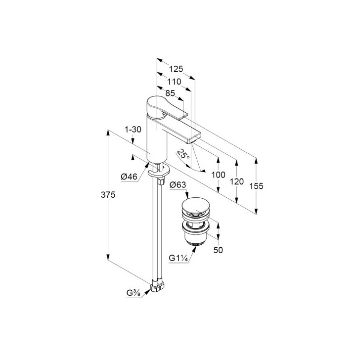 Kludi Zenta SL 482980565 смеситель для раковины
