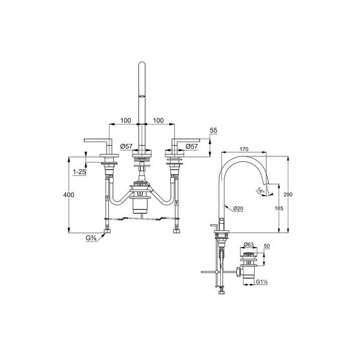 Kludi 201433915 смеситель для раковины 29 см