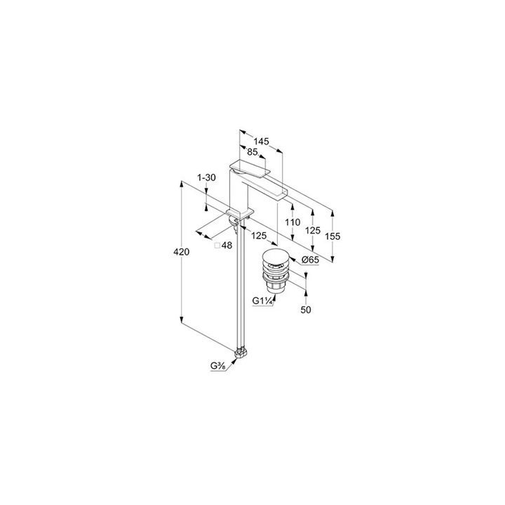 Kludi 54289N575 смеситель для раковины Decus