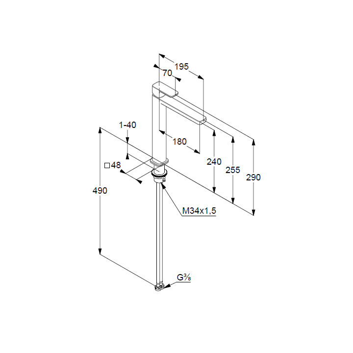 Kludi 42298N075 смеситель Renon высокий, золото