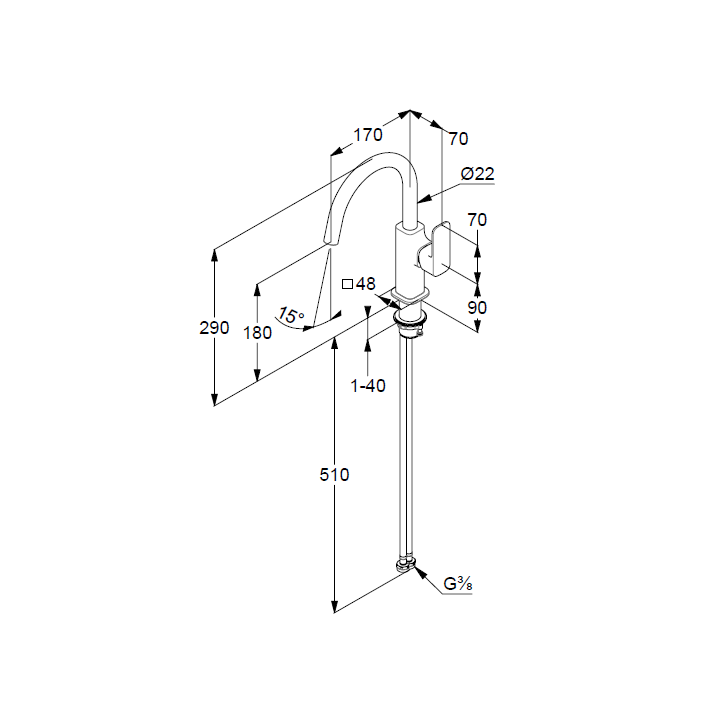 Kludi 42028N075 высокий смеситель Renon золото
