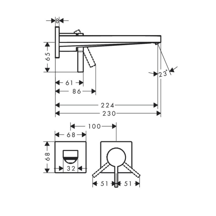 Hansgrohe 73051700 — смеситель для раковины