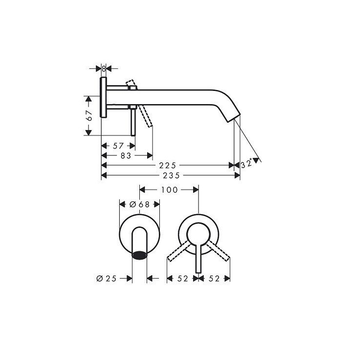 Смеситель Hansgrohe 73351140 для раковины, бронза
