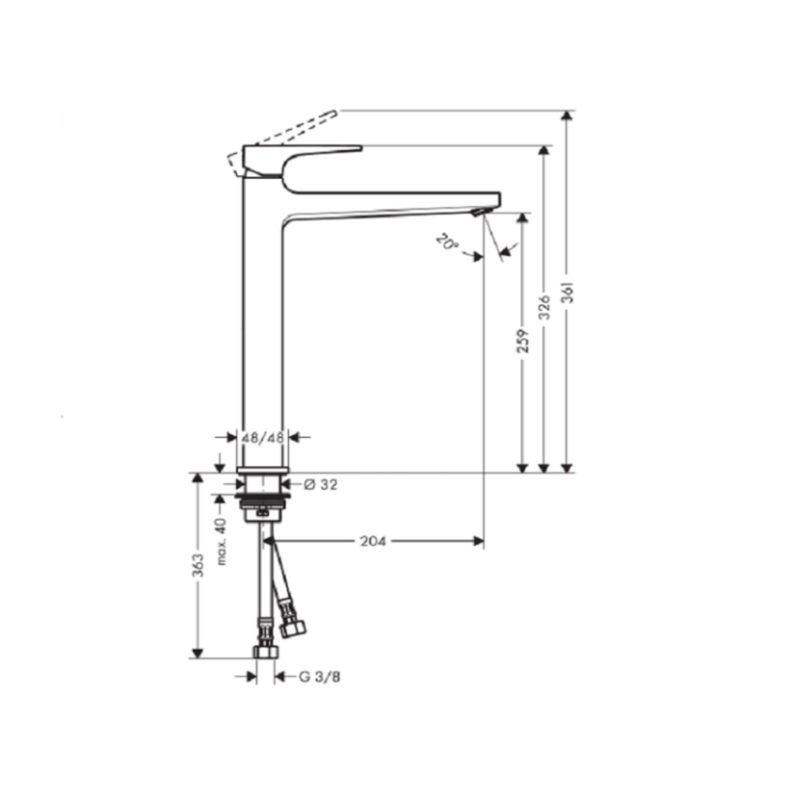 Hansgrohe 32512670 смеситель высокий Matt Black
