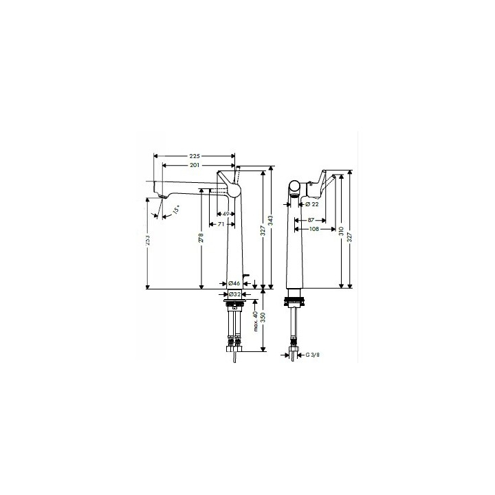 Hansgrohe 72115000 смеситель для раковины высокий