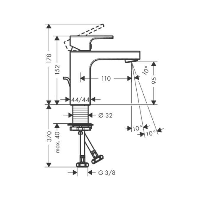 Hansgrohe 71561670 — смеситель раковины черный