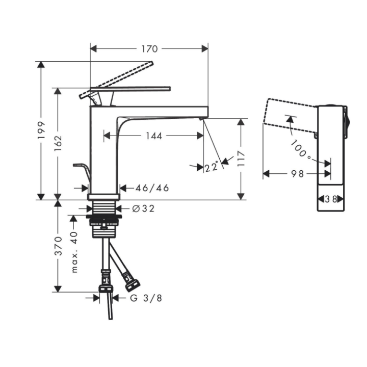 Hansgrohe 73014140 смеситель для раковины бронза