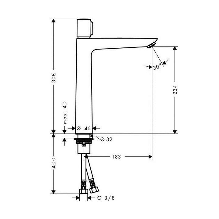 Hansgrohe 71753000: смеситель высокий для раковины