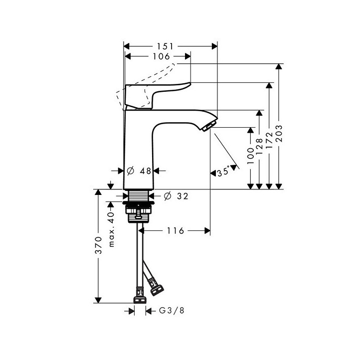 Смеситель Hansgrohe 31084000 для раковины хром