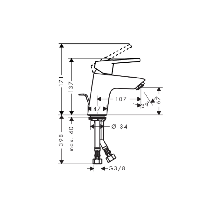 Hansgrohe 71150000 смеситель для раковины хром