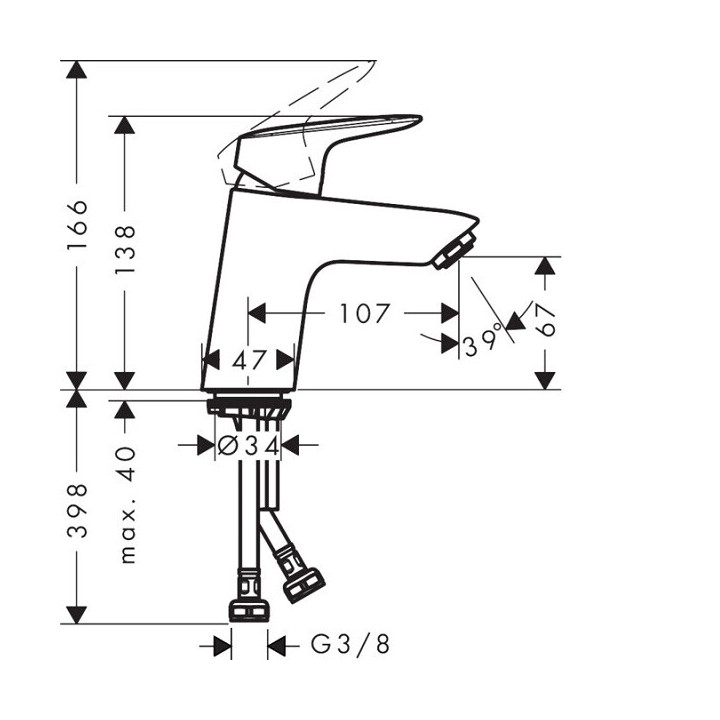 Hansgrohe 71077000 смеситель для раковины хром