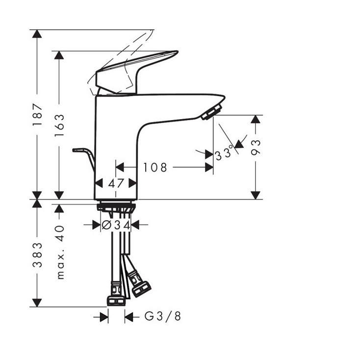 Hansgrohe 71104000 смеситель для раковины Logis