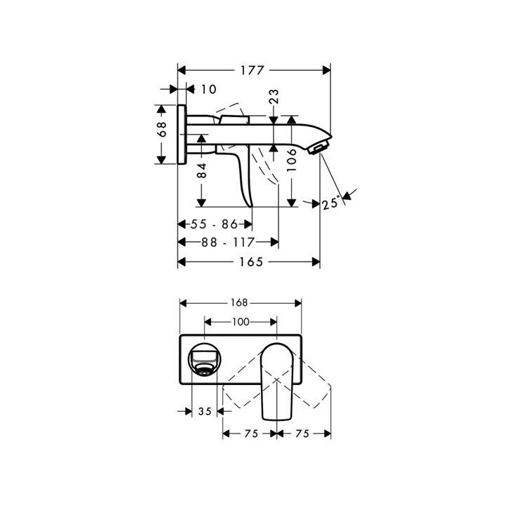 Hansgrohe 31085000 смеситель скрытый для раковины