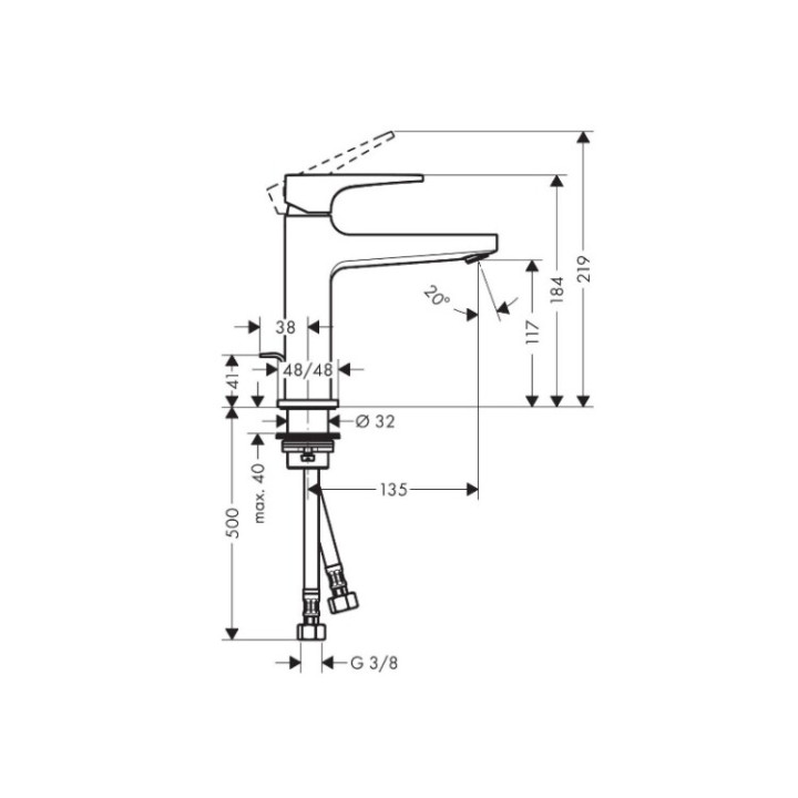 Hansgrohe 74506000 смеситель Metropol для раковины