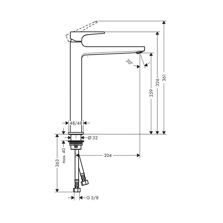 Смеситель Hansgrohe 74512000 Metropol высокий хром