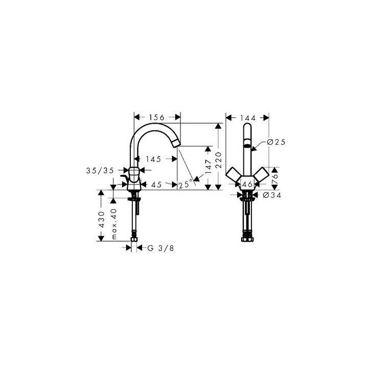 Hansgrohe 71222000 смеситель Logis для раковины
