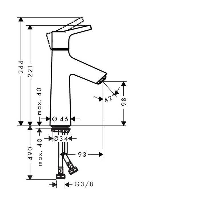 Hansgrohe 72025000 смеситель раковины хром