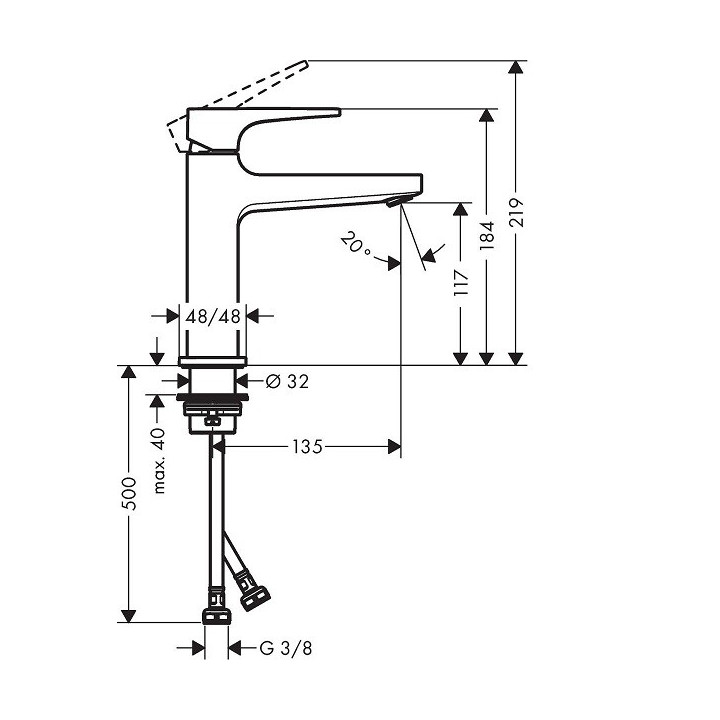 Hansgrohe 32507140 смеситель для раковины бронза