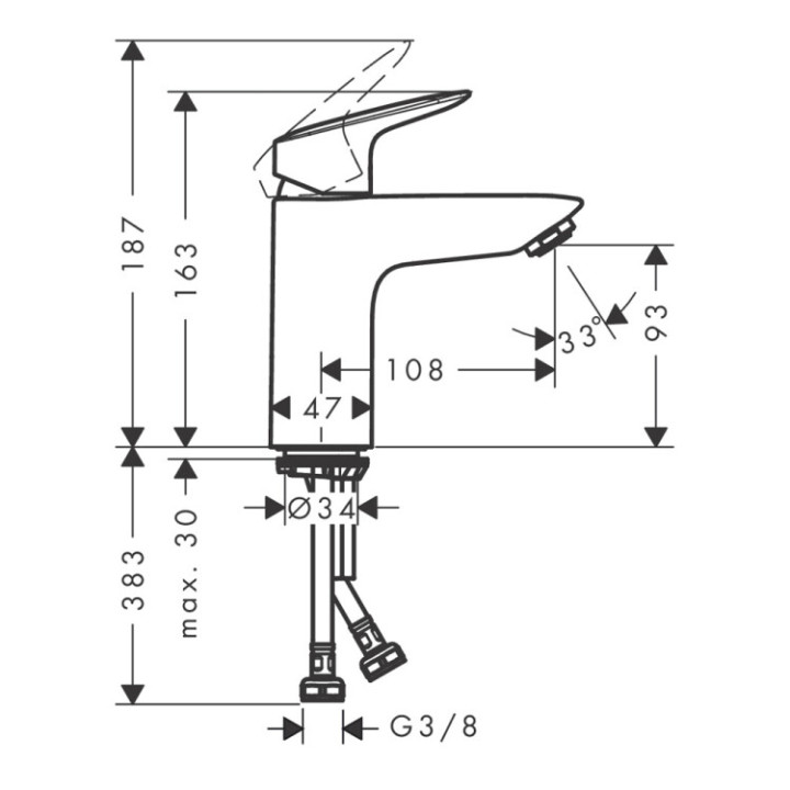 Hansgrohe 71101670 смеситель Logis, Matt Black