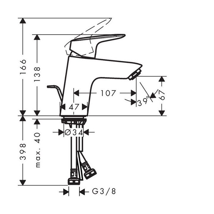 Hansgrohe 71072000 смеситель Logis для раковины