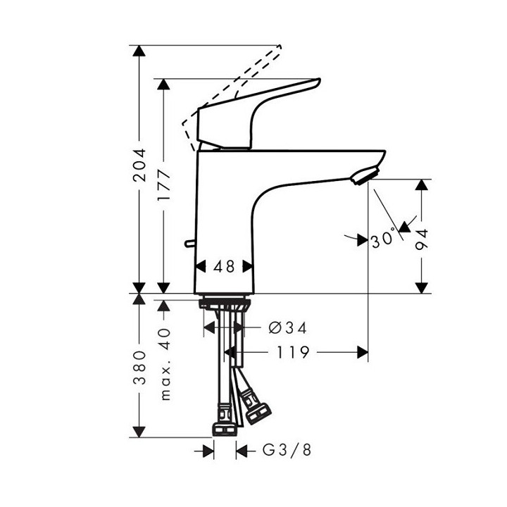 Hansgrohe 31621000 смеситель для раковины хром