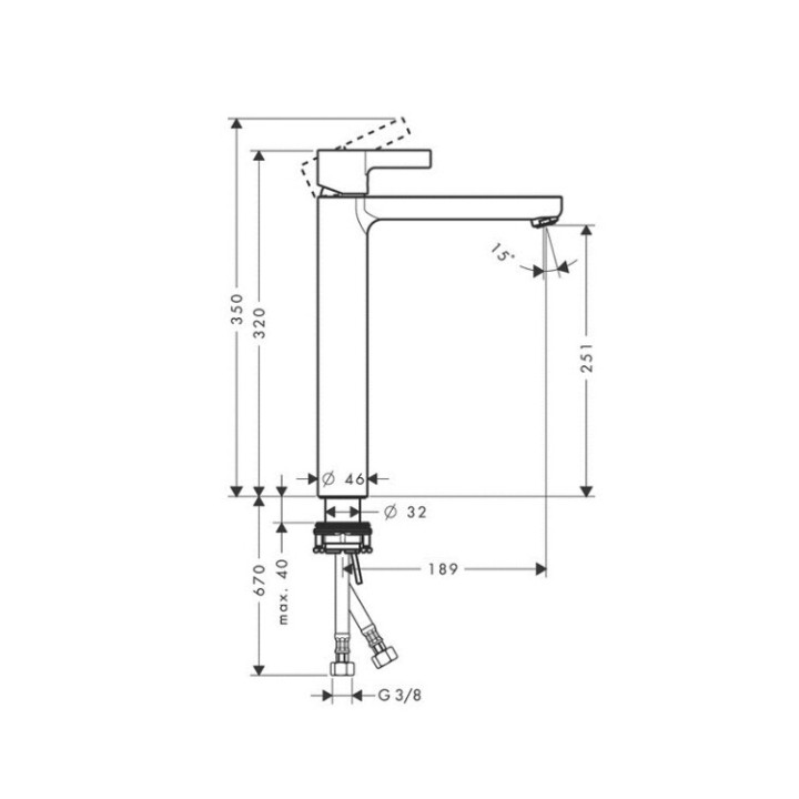 Hansgrohe 31023000 смеситель высокий для раковины